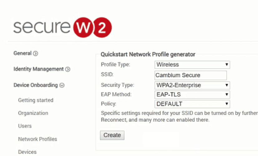 Creating a SecureW2 Network Profile with EAP-TLS authentication